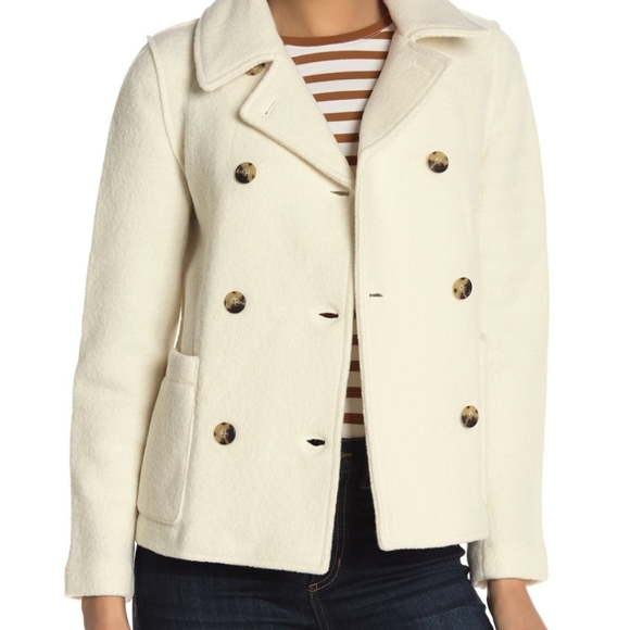 J. Crew Italian Boiled Wool Double Breasted Jacket/cardigan